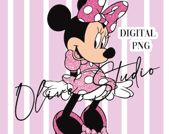 Minnie Mouse Glitter Clip Art: Digital PNG (Instant Download)