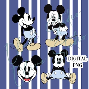 Paquete vintage de Mickey Mouse PNG DIGITAL