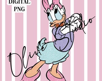 Daisy Duck Glitter Clip Art: PNG Cutout (Digital Download)