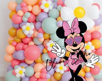 Summer Minnie Number 3 Glitter PNG: 3rd Birthday (Digital Download)