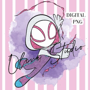 2 Spider Gwen GLITTER PNG, Spidey e i suoi fantastici amici Clipart, Spidey Sublimation, Supereroe, Spider-Woman, Download digitale istantaneo