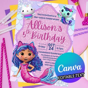 Gabby's Dollhouse Mermaid Movie Mer-tastic Invitation: Personalized Digital Birthday Invite