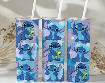 Tumbler Wrap Stitch Glitter da 20 once: Clip Art PNG (download digitale)