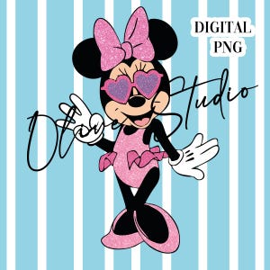 Summer Minnie Number 3 Glitter Clip Art - Digital PNG - Summer Minnie Mouse 3 Glitter PNG - 3rd birthday