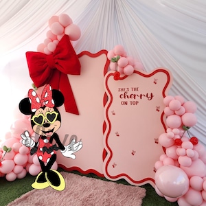 Summer Minnie Number 2 Cutout - Corrugated plastic- Summer Minnie Mouse 2 Glitter Prop - 2nd birthday - Decorations - Party Decor