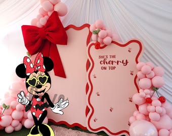 Summer Minnie Mouse Number 2 Cutout: Glitter 2nd Birthday Party Decor