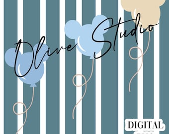 Vintage Mickey Mouse Balloon PNG - Digital Download