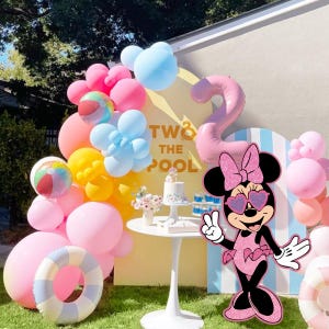 Summer Minnie Number 2 Cutout - Corrugated plastic- Summer Minnie Mouse 2 Glitter Prop - 2nd birthday - Decorations - Party Decor