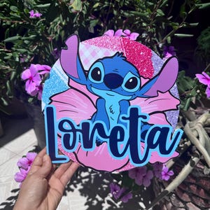 Set of 6 Stitch Centerpieces - Decorations - Coroplast Cut Out - Corrugated Plastic - Personalized Stitch Party Decoration