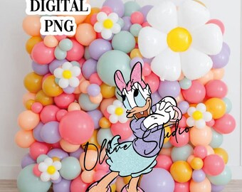 Daisy Duck Glitter Clip Art: Party Cutout (Digital PNG)