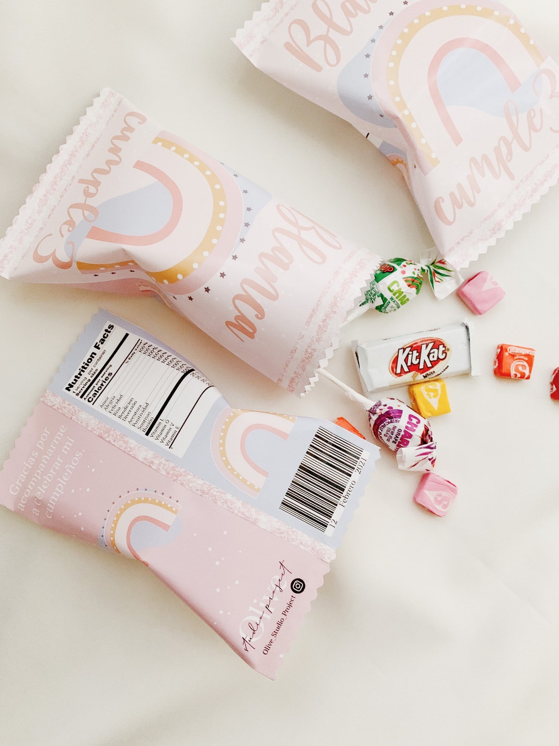 Boho Rainbow Candy Treat Bag Unfilled Chip Bags Customized Etsy