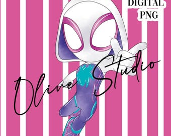Spider Gwen aquarel png-clipart: superheld sublimatie (digitale download)