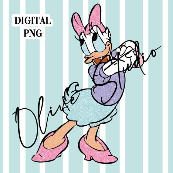 Daisy Duck Glitter Clip Art: PNG Cutout (Digital Download)