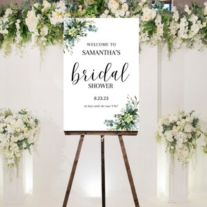 Floral Bridal Shower Welcome Sign Template (24x36) (Printable)