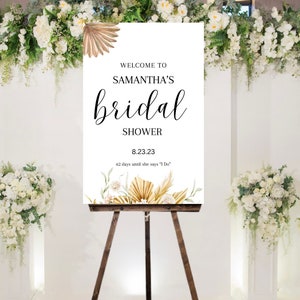 Floral Bridal Shower Welcome Sign Template (24x36) (Printable)