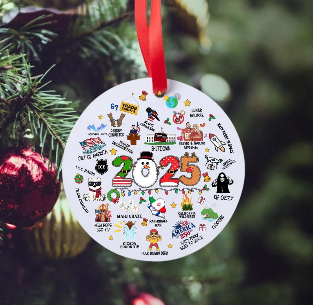 Funny 2025 Year in Review Ornament, Notable Events - Etsy