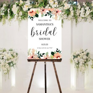 Floral Bridal Shower Welcome Sign Template (Digital Download)