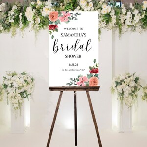 Floral Bridal Shower Welcome Sign Template (Digital Download)