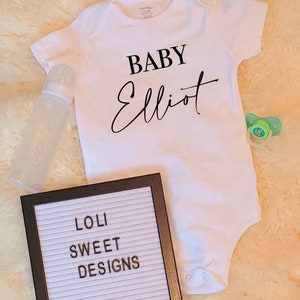 BABY (NAME)  Bodysuits/Custom/Personalized/Baby gift/Pregnancy Announcement | Birthday/Pregnancy/baby shower gift/funny gift| Baby onesie