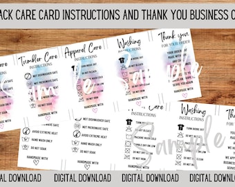 Instrucciones para el cuidado de tazas: Guía imprimible (paquete de 5) (descarga digital)