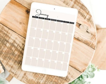 Planificador digital mensual sin fecha: Goodnotes, iPad, PDF (descarga digital)