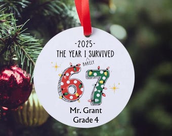 Décoration de Noël personnalisée pour professeur, cadeau amusant pour les élèves de la 6e à la 7e année