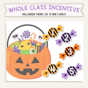 Halloween Whole Class Incentive Chart, Homeschool Behavior Chart, ADHD Reward Tracker for Kids, Fall Classroom Management Classroom Poster