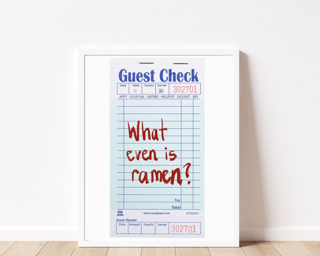 Guest Check Poster Guest Check Print Retro Guest Check Print Etsy
