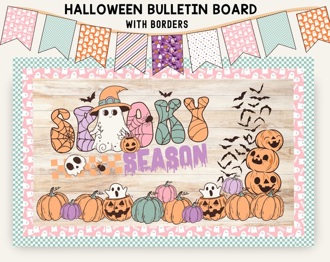 Back to School Groovy Bulletin Board Kit, Varsity Letters Hallway Decor ...