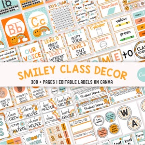 Boho Groovy Classroom Decor Bundle, Complete Boho Classroom Collection, Boho Retro Classroom Theme Printables, Editable Classroom Posters