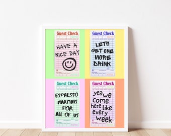 Guest Check Poster, Guest Check Print, Guest Check Print Download, One More Drink Guest Check Poster, Guest Check Print, Drink Bar Print