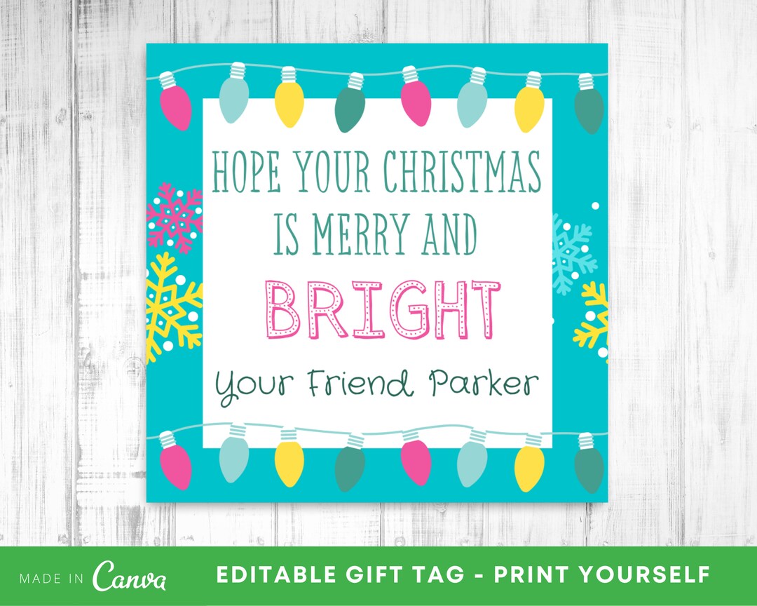 Printable Christmas Gift Tag for Kid, Printable Kid Christmas Tag, Kid ...