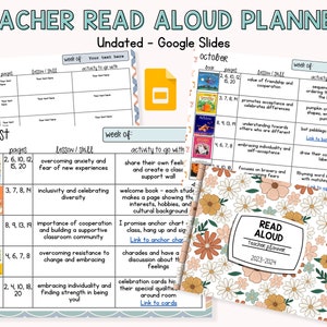 Teacher Read Aloud Digital Planner, Teacher Reading Journal, Digital Teacher Lesson Planner, Teacher Lesson Planning Template, Homeschool