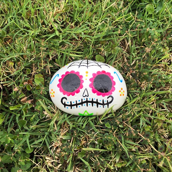 Sugar Skull Rock Painting - Etsy
