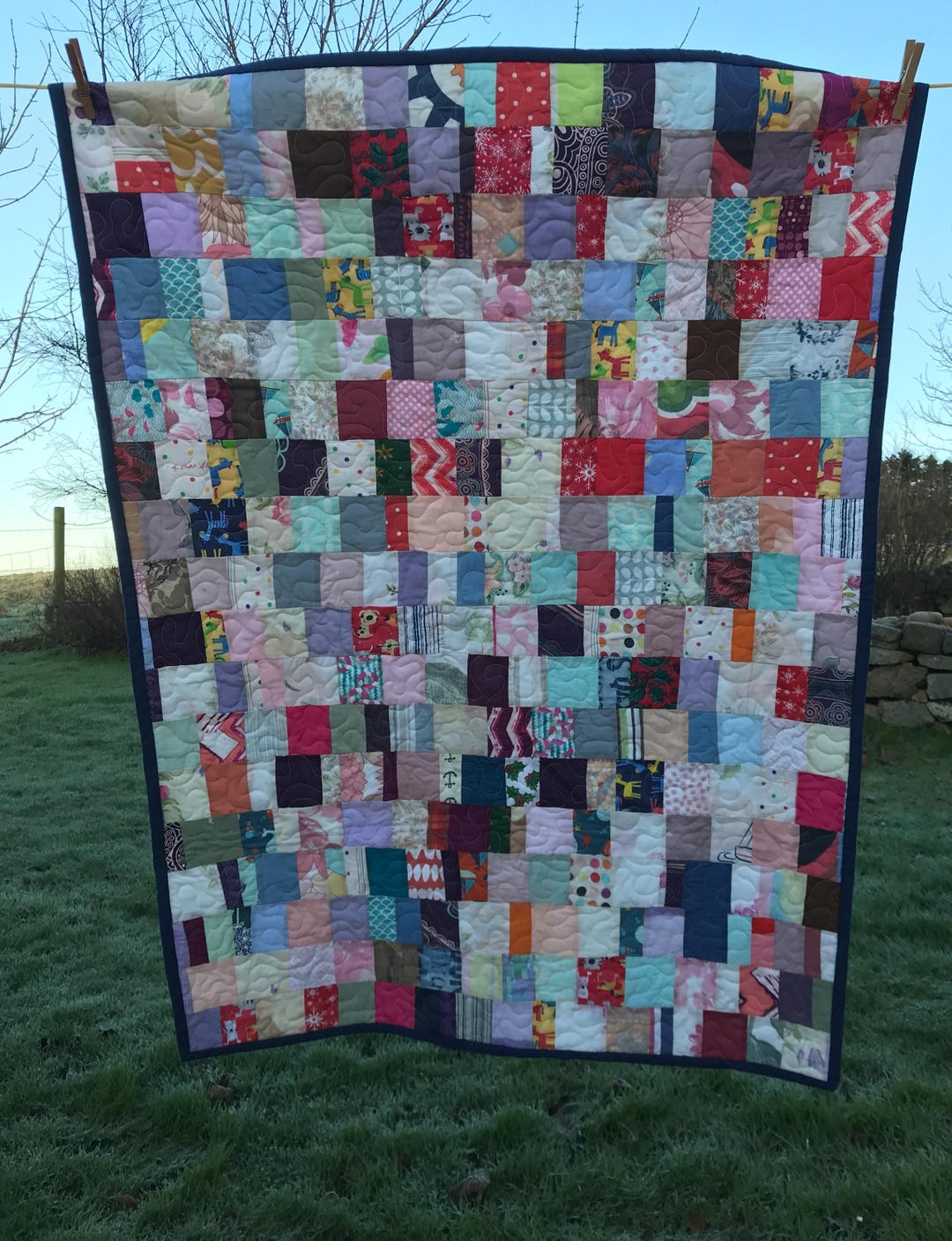 Mini Monsters Scrappy Quilt Unique Handmade Lap Blanket Baby Quilt - Etsy