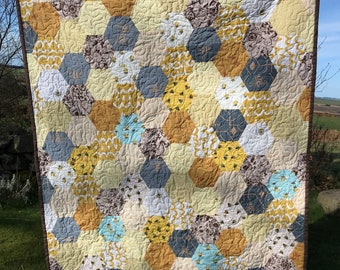My Honey Bee Patchwork Quilt Unique Lap Blanket Throw Handmade