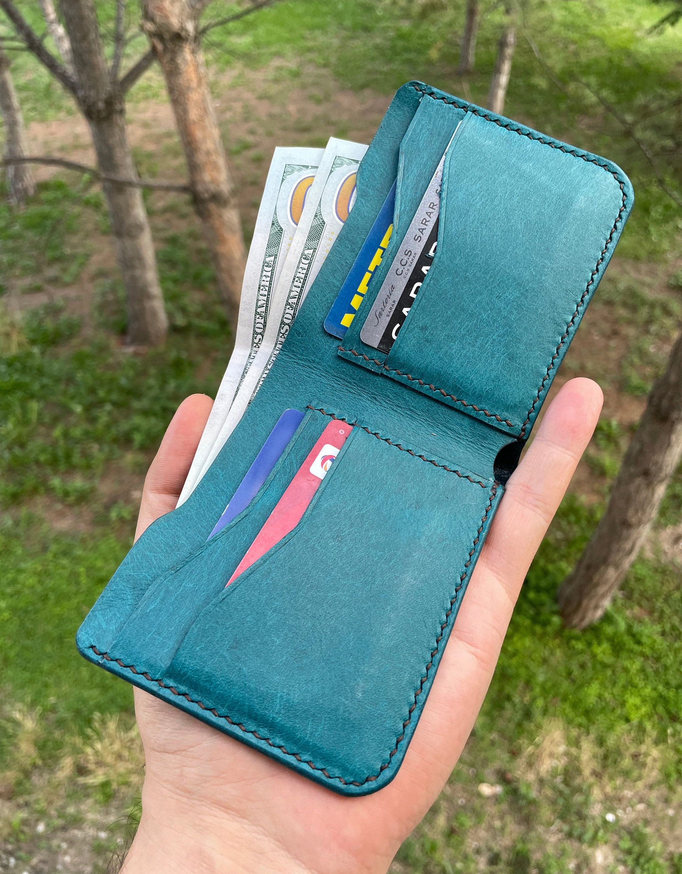 Slender Wallet Taiga Leather
