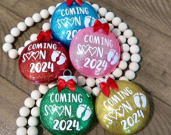 Coming Soon 2024, Pregnancy Announcement, Baby On The Way Ornament, Christmas Baby Pregnancy Reveal, We're Expecting Surprise Gift 2024