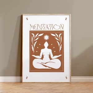 Yoga Pose Print, Meditation Quote Art, Body Positive Art, Yoga Wall Decor, Boho Yoga Print, Abstract Woman Poster, Minimalist Body Print