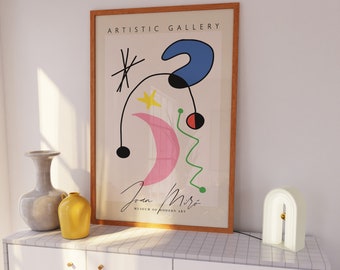 Joan Miro Print, Minimalist Abstract Wall Art, Printable Exhibition, Modern Home Decor, Gallery Wall Art, Museum Poster, Digital Download