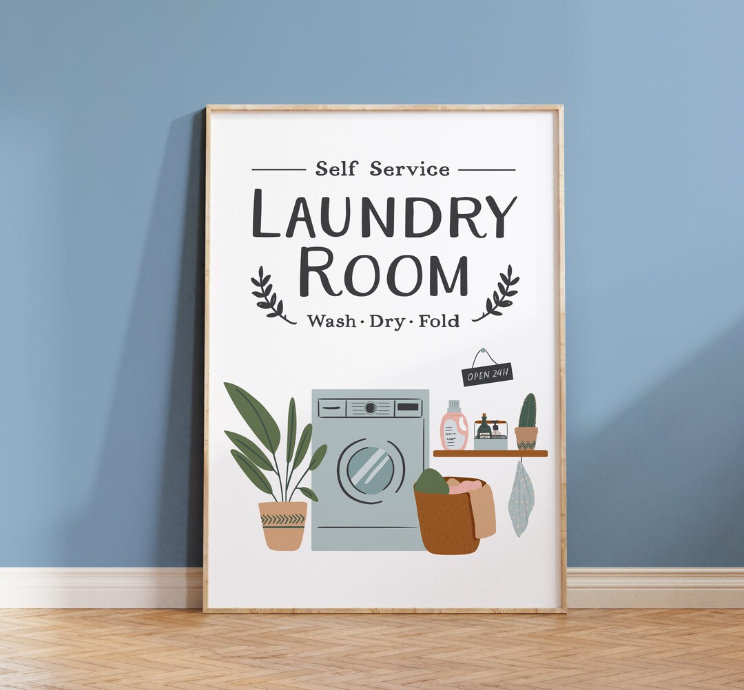 Laundry Room Digital Print, Printable Laundry Wall Art, Laundry Room ...