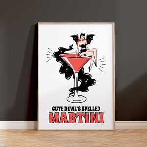 Halloween Digital Print,  Printable Witch Art, Bar Cart Decor, Halloween Kitchen Decor, Halloween Wall Art, Spooky Bar, Martini Cocktail Art