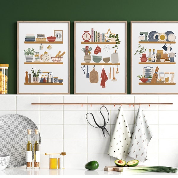 Colorful Kitchen Art Etsy