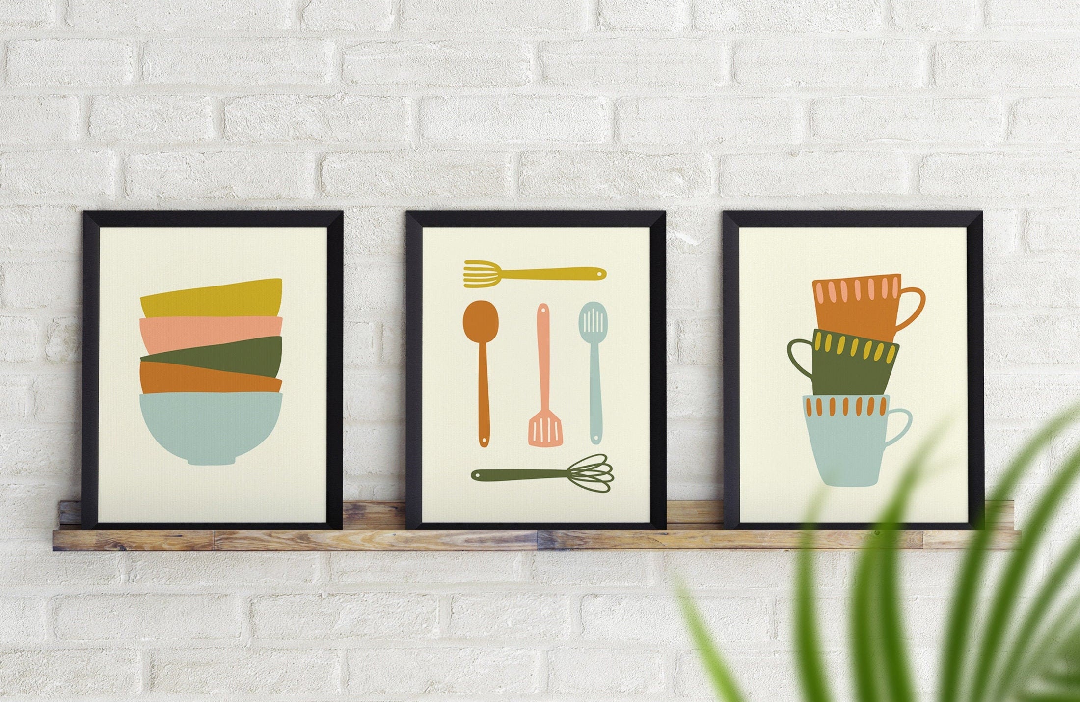 Küche Kunst Set von 3 Drucke Kochutensilien Druck Boho Küche | Etsy