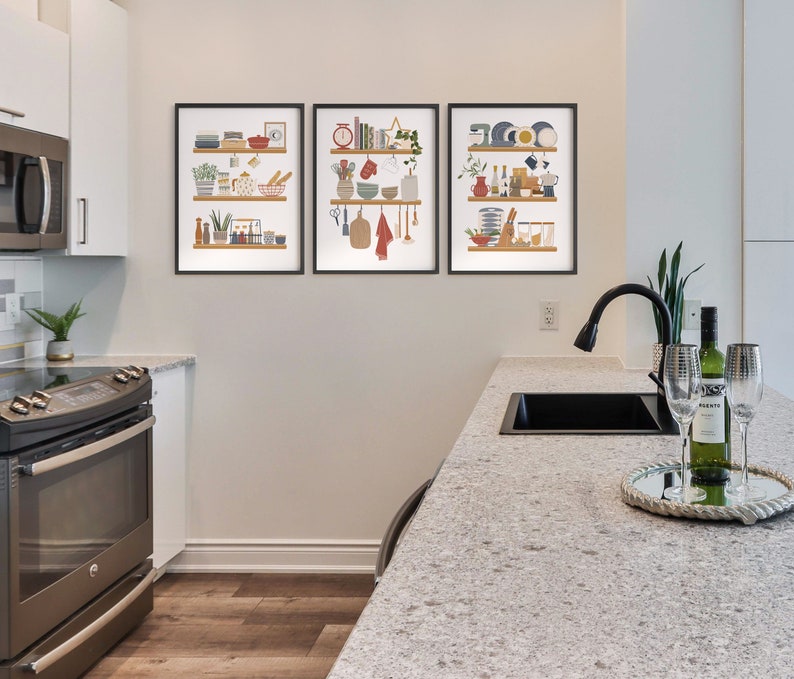 Set of 3 Printable Kitchen Wall Art Kitchen Art Poster Etsy