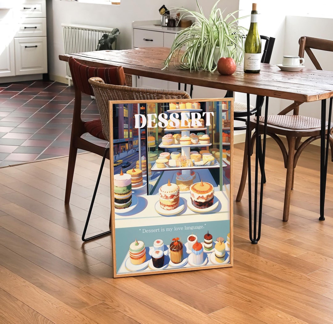 food photography canvas print: kitchen & restaurant... Printable Dessert, Foodie Art Print, Modern Kitchen Decor, Cafe Art ...