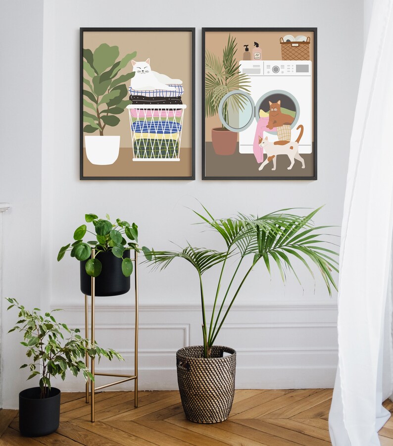 Set of 2 Laundry Room Wall Decor Printable Laundry Art Etsy