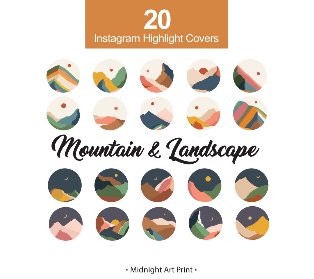 Instagram Story Highlight Icons 20 Mountain Landscape Etsy