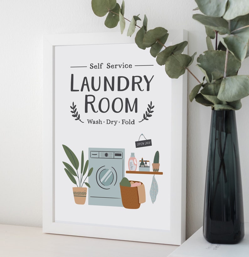 Laundry Room Digital Print Printable Laundry Wall Art | Etsy