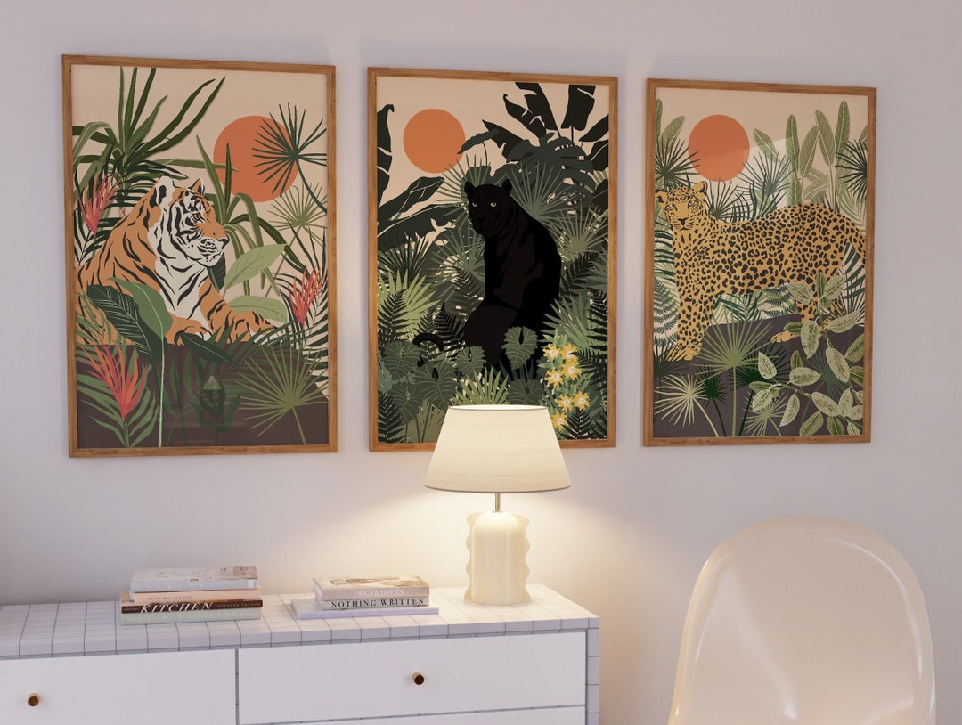 Jungle Animal Prints Set, Leopard, Panther, Tiger (digital Download) - Etsy